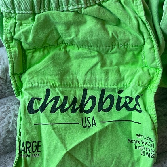Chubbies The Def Leps Bright Neon Green 5” Shorts Size L - Picture 4 of 5
